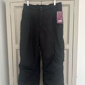 Men's Black Cargo Snow Pants
